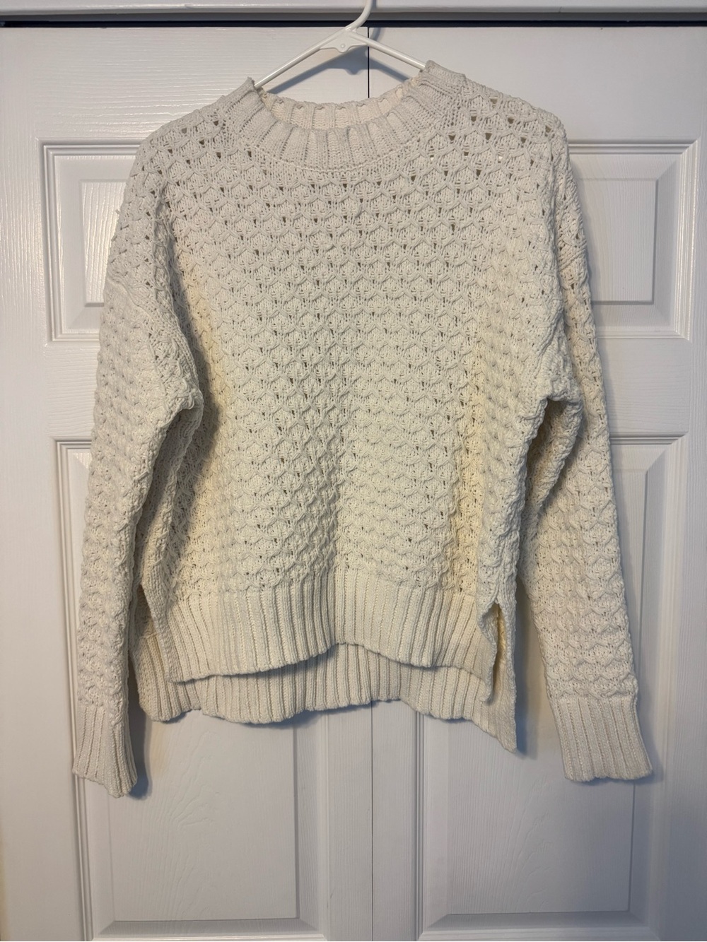 a new day Cream Cable Knit Crewneck Sweater